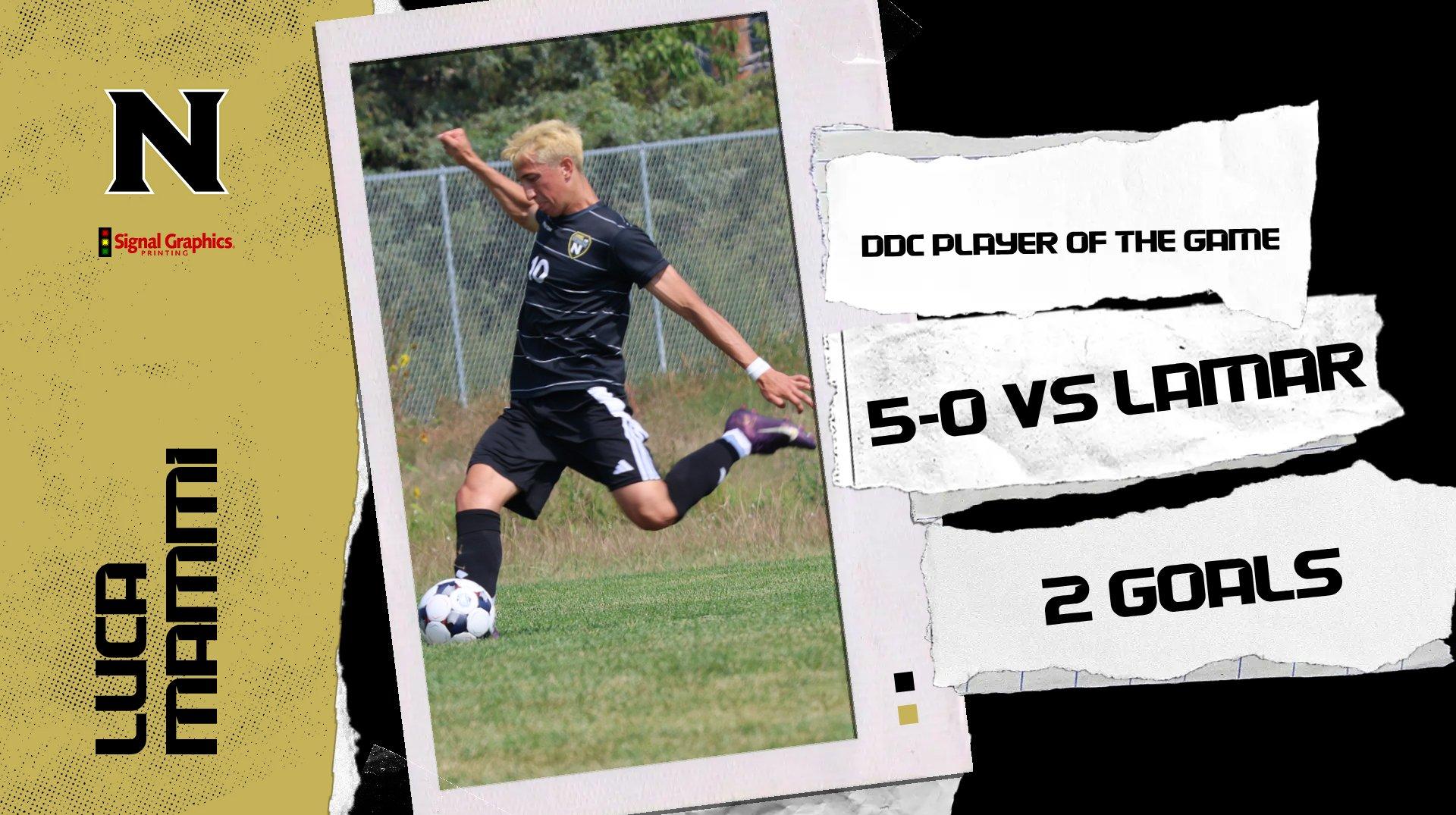 Northeastern Men's Soccer Takes Down Lamar Community College in Dominant Fashion 5-0
